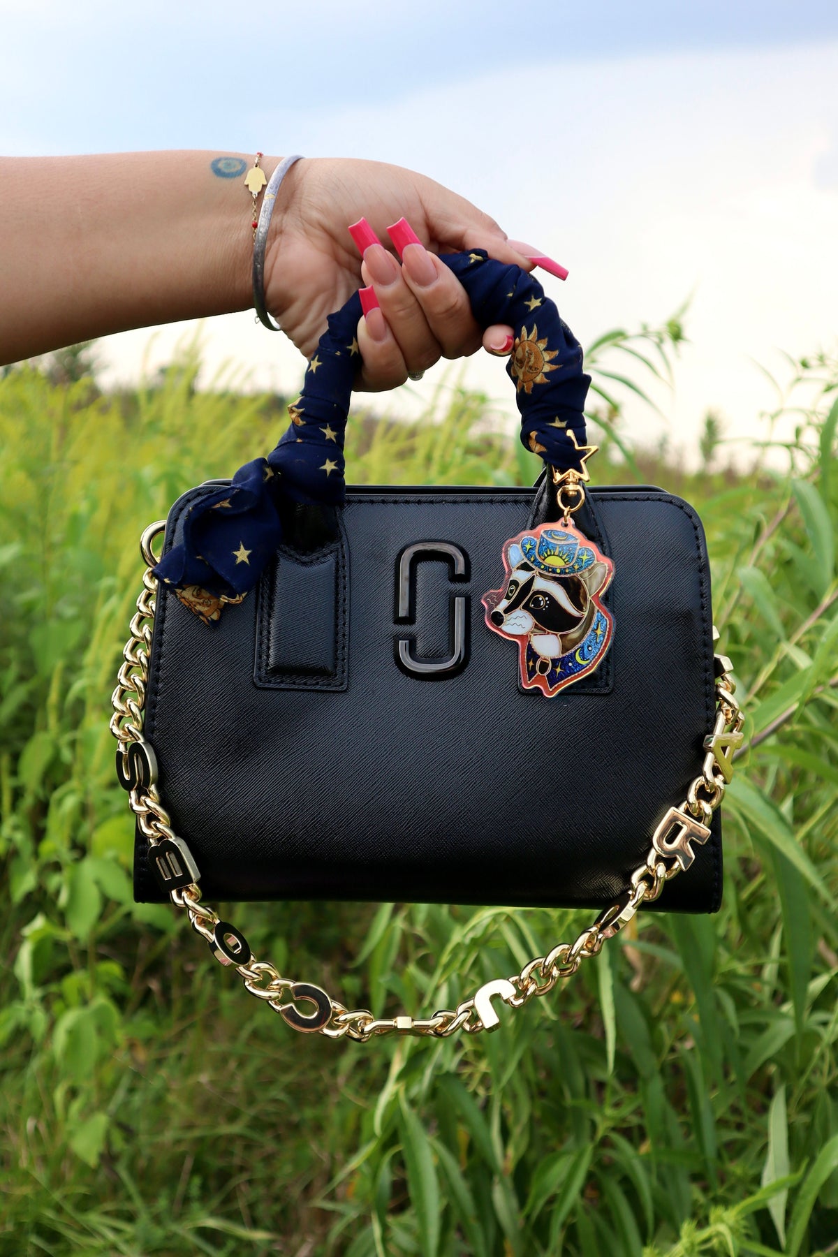 Cowboy Raccoon Holographic Acrylic Bag Charm