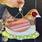 Flower Chicken Stained Glass Suncatcher