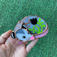 Black Tulip Opossum Stained Glass Suncatcher Ornament