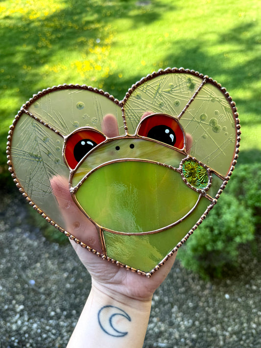 Lovely Frog Stained Glass Suncatcher