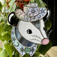 Silver Starlight Opossum Stained Glass Artwork