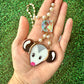 Pearl and Jewel Opossum Stained Glass Charm