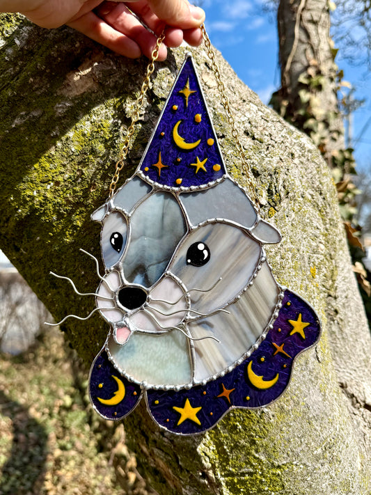 Sea Lion Wizard Stained Glass Suncatcher