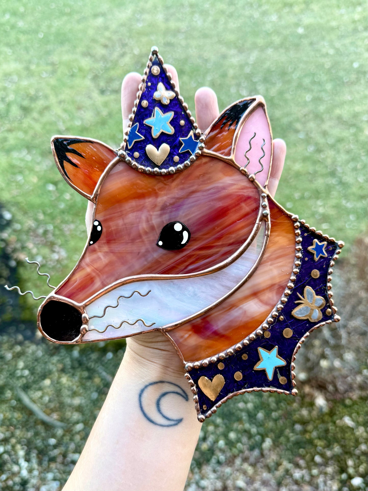 Trinket the Fox Stained Glass Suncatcher