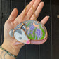 Sleepy Lavender Opossum Stained Glass Ornament