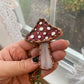 Pink Mushroom Stained Glass Car Charm