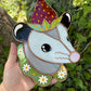 Strawberry Opossum Stained Glass Suncatcher