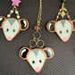 Dainty Gold Opossum Stained Glass Car Charm