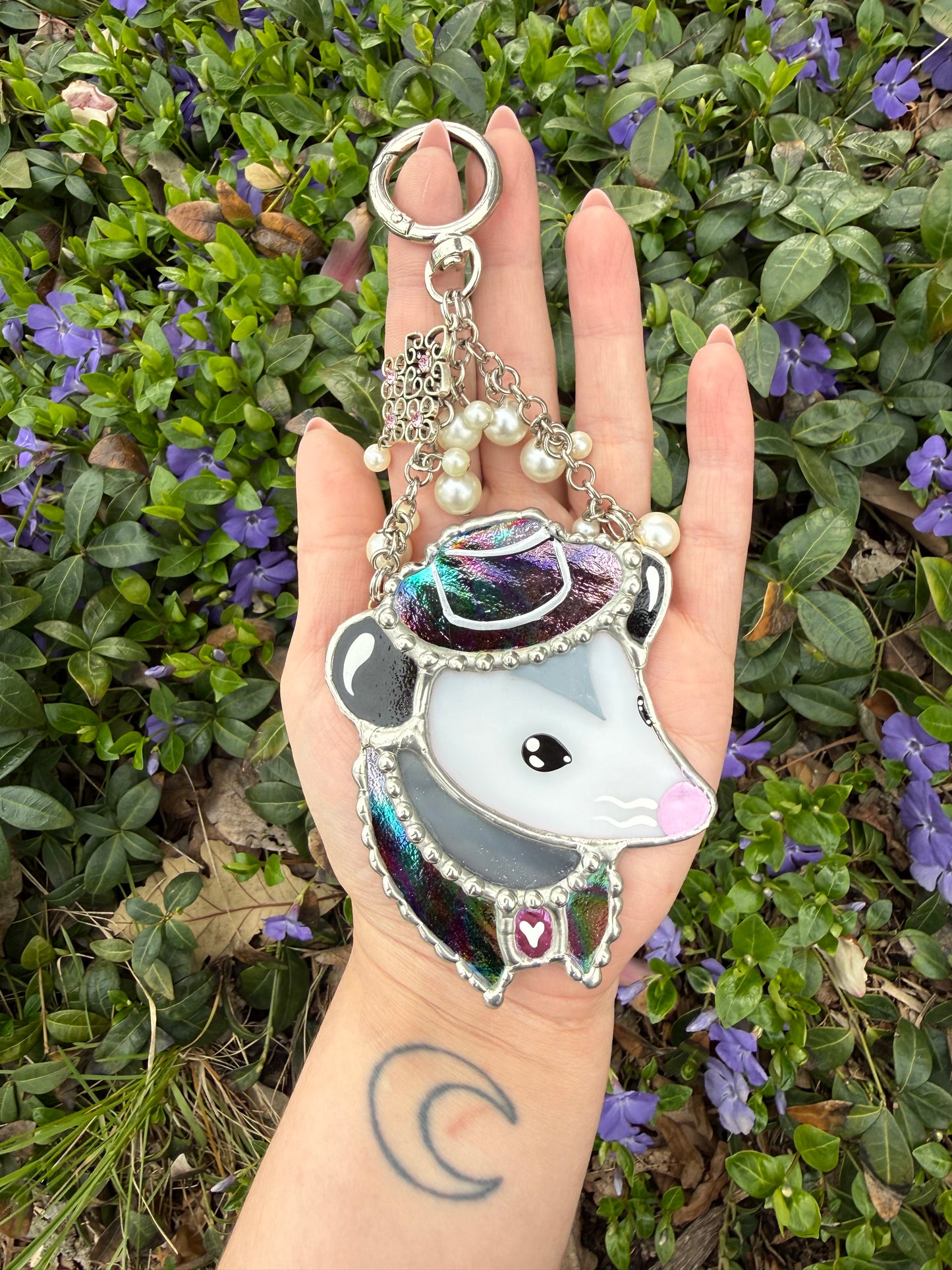 Rainbow Dichroic Cowboy Purse Opossum