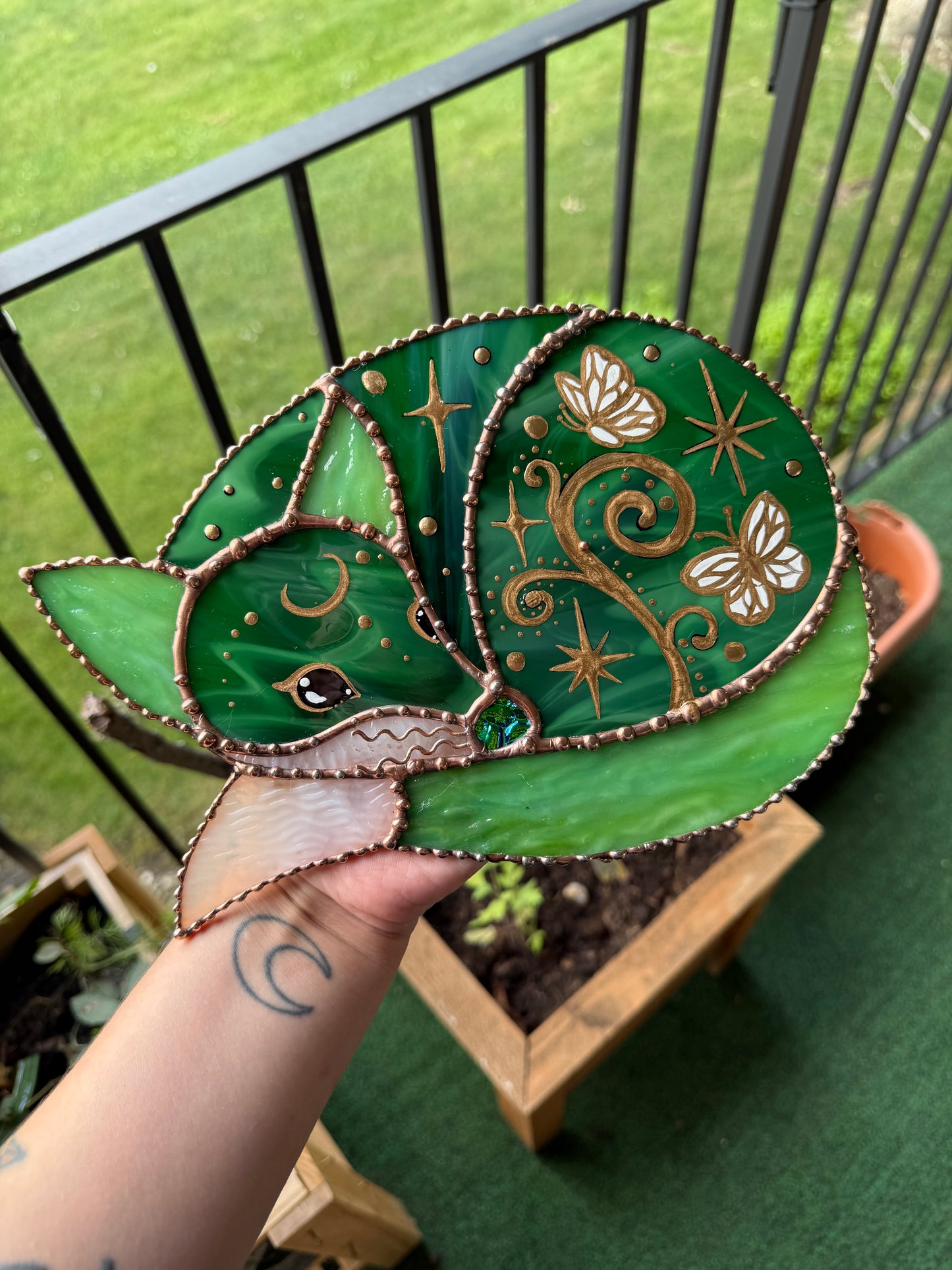 Fern the Fox Stained Glass Suncatcher