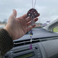 Whimsy Purple Mushroom Stained Glass Car Charm