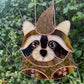 Golden Wizard Raccoon Stained Glass Suncatcher