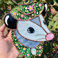 Midsummer Cowboy Opossum Stained Glass Suncatcher
