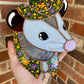 Garden Cowboy Opossum Stained Glass Suncatcher