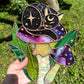 Large Mushroom Cat Stained Glass Suncatcher