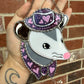 Purple Hearts Cowboy Opossum Stained Glass Suncatcher