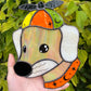 Helicopter Hat Dog Stained Glass Suncatcher