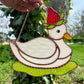 (Cracked) Iridescent Strawberry Duck Stained Glass Suncatcher