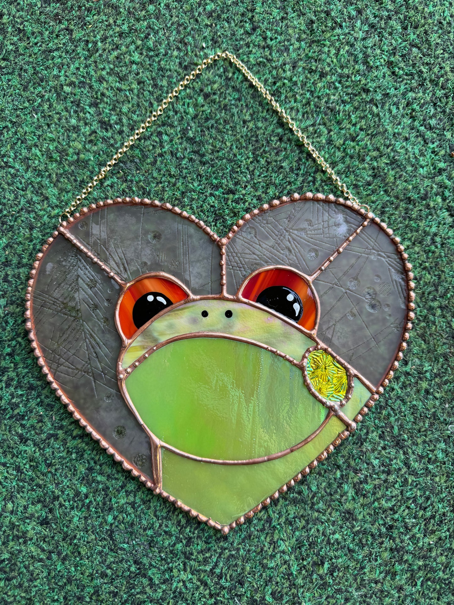 Lovely Frog Stained Glass Suncatcher