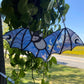 Black and Blue Wizard Bat Stained Glass Suncatcher