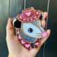 Mini Pink Pony Opossum Stained Glass Ornament