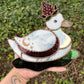 Garnet Strawberry Duck Stained Glass Suncatcher