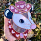Pink Pony Opossum Stained Glass Suncatcher