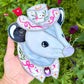 Pink Pigeon Opossum Stained Glass Suncatcher