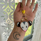 Yellow Heart Opossum Stained Glass Car Charm