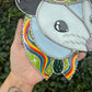 Pride Frog Cowboy Opossum Stained Glass Suncatcher