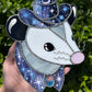 Sparkle Cowboy Opossum Stained Glass Suncatcher