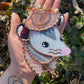 Mini Pink Swirl Cowboy Opossum Stained Glass