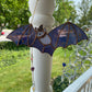 Purple Haze Wizard Bat Stained Glass Suncatcher