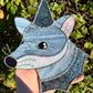 Royal Blue Fox Stained Glass Suncatcher