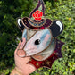 Rose Witch Opossum Stained Glass Suncatcher