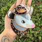 Mini Black Iridescent Cowboy Opossum Mini Stained Glass Suncatcher