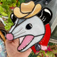 Made to Order: Screamy Cowboy Opossum Stained Glass Suncatcher