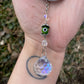 Green Star Opossum Stained Glass Charm