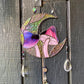 Spiderweb Mushroom Moon Stained Glass Suncatcher