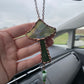 Emerald Mushroom Stained Glass Car Charm