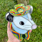 Pride Frog Cowboy Opossum Stained Glass Suncatcher