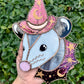 Garnet Witch Opossum Stained Glass Suncatcher