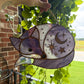 Large Celestial Purple Fox Stained Glass Suncatcher