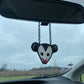 Simple Opossum Stained Glass Car Charm