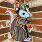 Mushroom Wizard Opossum Stained Glass Suncatcher