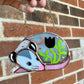 Black Tulip Opossum Stained Glass Suncatcher Ornament