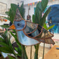 Tinfoil Hat Pigeon Stained Glass Planter Stake