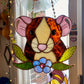 Flower Rat Stained Glass Suncatcher