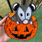 Trick-or-Treat Opossum Stained Glass Suncatcher