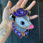 Mini Purple Cowboy Opossum Stained Glass Ornament
